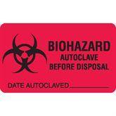 Biohazard Warning Labels MarketLab Biohazard Autoclave Before Disposal Label PK1000 ,1000 / pk - Axiom Medical Supplies