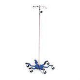 Heavy-Duty Spider Leg Stainless Steel IV Pole with 4-Hook Top 4-Hook Top ,1 Each - Axiom Medical Supplies