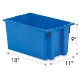 Nesting and Stacking Totes 11"W x 18"L x 9"H ,1 Each - Axiom Medical Supplies
