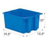Nesting and Stacking Totes 15.5"W x 19.5"L x 10"H ,1 Each - Axiom Medical Supplies