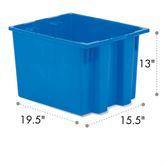 Nesting and Stacking Totes 15.5"W x 19.5"L x 13"H ,1 Each - Axiom Medical Supplies