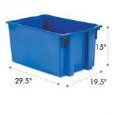 Nesting and Stacking Totes 19.5"W x 29.5"L x 15"H ,1 Each - Axiom Medical Supplies
