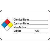 Soluble MSDS Labels Chemical ,250 / roll - Axiom Medical Supplies