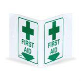 "First Aid" V Shape Location Sign "First Aid" Sign ,1 Each - Axiom Medical Supplies
