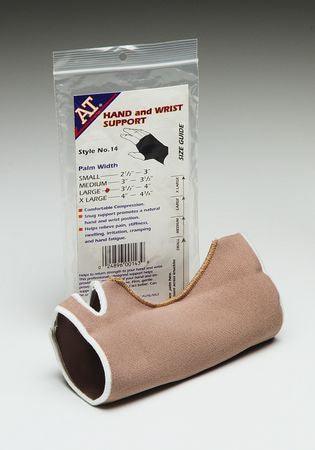 A-T Surgical Mfg Co Inc Hand / Wrist Support AT® Elastic Left or Right Hand Beige Medium
