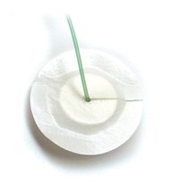 MPM Medical Foam Dressing MPM 4 Inch Diameter Fenestrated Round Non-Adhesive with Border Sterile