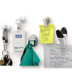 Magnetic Hooks and Clips 2"Dia • 20lb Capacity • Silver ,12 / pk - Axiom Medical Supplies