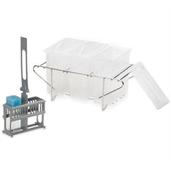 Manual Staining Set Staining Set • Plastic Dipper &amp; Steel Rack with Tubs • 8.5"L x 4.3125"W x 4.3125"H ,1 / set - Axiom Medical Supplies