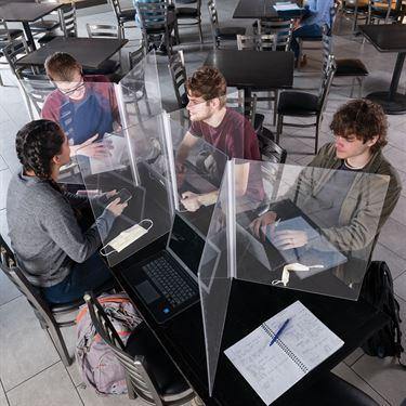 MarketLab Hinged Table Sneeze Guard 50.3125"W x 0.1875"D x 23.75"H ,1 Each - Axiom Medical Supplies