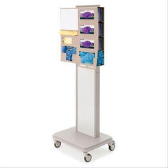 MarketLab Mobile Isolation Station Stand With MarketLab Frosted Acrylic Bulk PPE Dispenser • 22.5"W x 13.5"D x 59.5"H ,1 Each - Axiom Medical Supplies