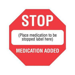 Medication Added Labels STOP Medication Already Added • 1.5"W x 1.5"H ,300 / roll - Axiom Medical Supplies