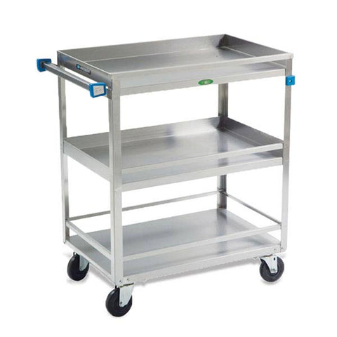 Medium Duty Stainless Steel Carts with Guard Rails 3 Shelves with Guard Rails • 19"W x 31"L x 33.75"H ,1 Each - Axiom Medical Supplies