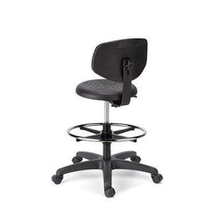 Mid Height Fusion Round Stool with Back 3 Way Mechanism Mid-Height RhinoBasic RoundStool w/Back 3-wayMechanism Black ,1 Each - Axiom Medical Supplies