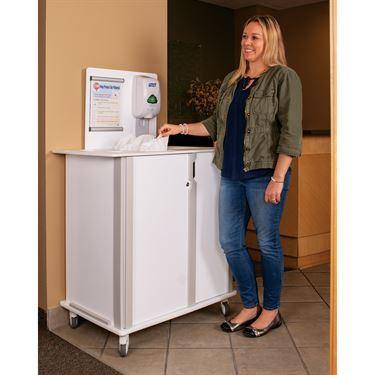Insight Mobile Hygiene Station Insight Mobile Hygiene Station • 34.25"W x 22"D x 37"H ,1 Each - Axiom Medical Supplies