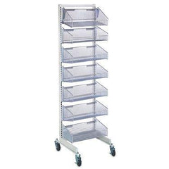 Mobile Wall Storage System with Baskets With 7- 11.875"D Baskets ,1 Each - Axiom Medical Supplies