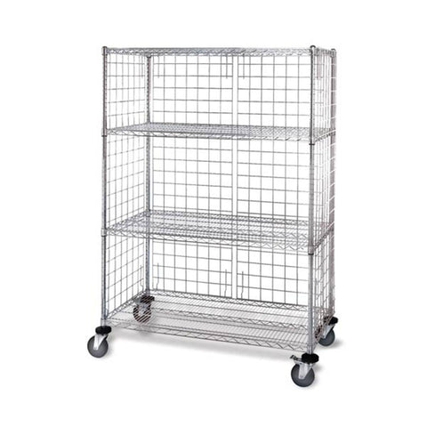 Mobile Wire Shelving with Panels 36"W x 24"D x 69"H ,1 Each - Axiom Medical Supplies