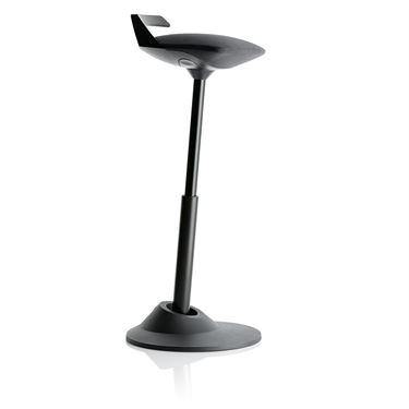 Muvman Ergonomic Perching Stool with Black Frame &amp; Black Vinyl Seat Black Frame • Black Vinyl Seat ,1 Each - Axiom Medical Supplies