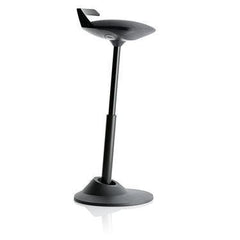 Muvman Ergonomic Perching Stool with Black Frame &amp; Black Vinyl Seat Black Frame • Black Vinyl Seat ,1 Each - Axiom Medical Supplies
