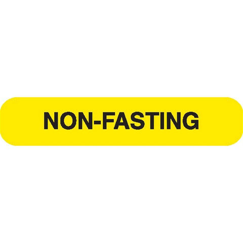 NON-FASTING Phlebotomy/Specimen Receiving Labels "NON-FASTING" • Yellow with black text • 1.625"W x 0.375"H ,1000 / pk - Axiom Medical Supplies