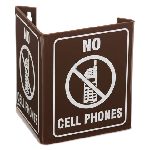 "No Cell Phones" V Shape Location Sign "No Cell Phones" Sign ,1 Each - Axiom Medical Supplies