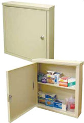 Omnimed Storage Cabinet Wall Mount Heavy Duty Steel 1 or 2 Shelves Flat Key Lock