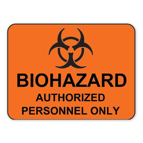MarketLab "Biohazard Authorized Personnel Only" Sign "Biohazard Authorized Personnel Only" • Orange ,1 Each - Axiom Medical Supplies
