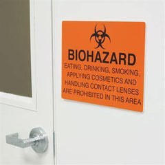 MarketLab "Biohazard Eating, DrinkingÉProhibited"Sign "Biohazard Eating, Drinking, Smoking ... Are Prohibited" • Orange ,1 Each - Axiom Medical Supplies