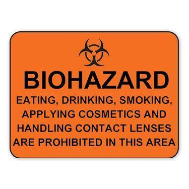 MarketLab "Biohazard Eating, DrinkingÉProhibited"Sign "Biohazard Eating, Drinking, Smoking ... Are Prohibited" • Orange ,1 Each - Axiom Medical Supplies