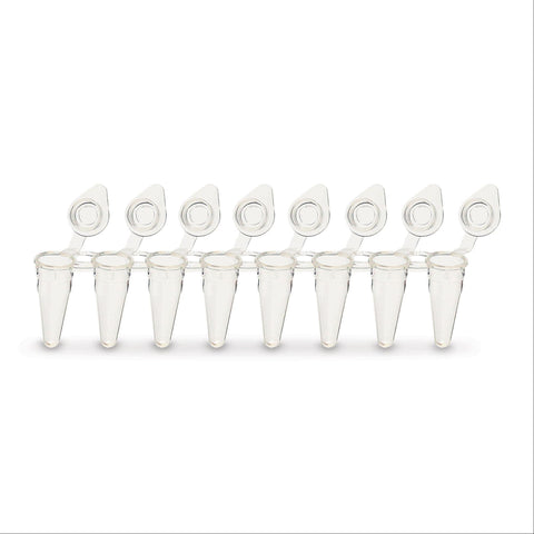 PCR Tubes with Individual Dome Caps Flat Cap • Clear ,120 / pk - Axiom Medical Supplies