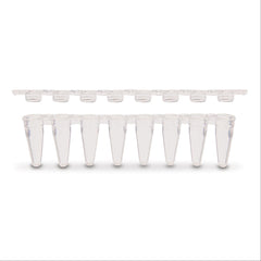 PCR Tubes with Strip Dome Caps Low Profile • Flat Cap • White ,1Pack oF 25 - Axiom Medical Supplies