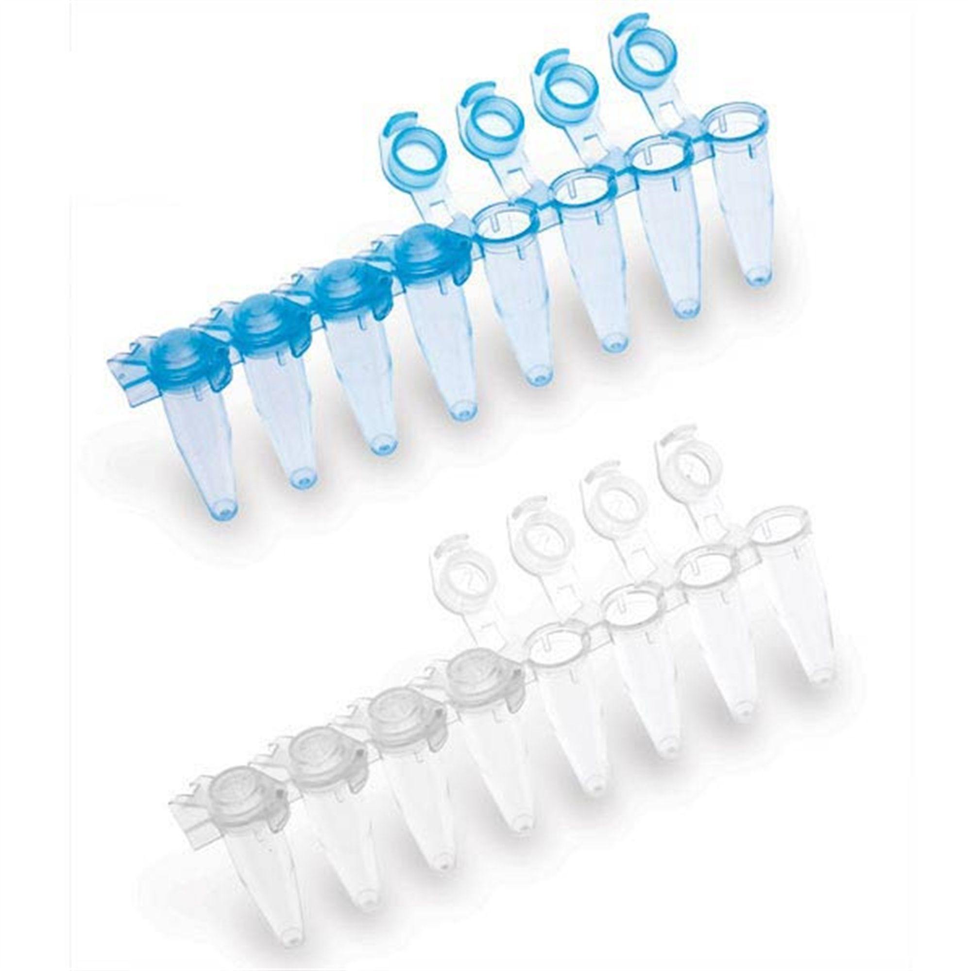 PCR Tube Strips with Attached Caps With Flat Cap ,1Pack oF 25 - Axiom Medical Supplies