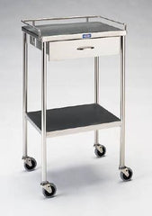 Pedigo Products Utility Table 16 X 20 X 34 Inch Stainless Steel 1-1/2 Inch Top Dimensions 3 Sided Top Rail 1 Drawer 1 Shelf - M-706537-3557 - Each
