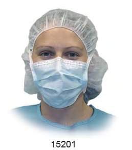 Precept Medical Products Surgical Mask Pleated Tie Closure One Size Fits Most Blue NonSterile ASTM Level 1