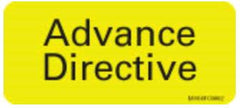 Precision Dynamics Pre-Printed Label Instructional Label Fluorescent Chartreuse Advance Directive Black Safety and Instructional 1 X 2-1/4 Inch - M-726244-1756 - Roll of 1