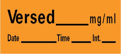 Precision Dynamics Drug Label Barkley® Anesthesia Label Versed_mg/mL Date_Time_Int_ Orange 1/2 X 1-1/2 Inch - M-539394-2488 - Roll of 1