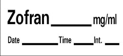 Precision Dynamics Drug Label Barkley® Anesthesia Label Zofran_mg/mL Date_Time_Int_ White 1/2 X 1-1/2 Inch - M-539399-2969 - Roll of 1