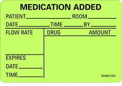Precision Dynamics Pre-Printed Label Barkley® Anesthesia Label Green Paper Medication Added Black Medication Instruction 2 X 2-15/16 Inch - M-547736-4991 - Roll of 1