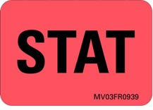 Precision Dynamics Pre-Printed Label Barkley® Advisory Label Red Stat Black Alert Label 1 X 1-7/16 Inch - M-554266-2342 - Roll of 1