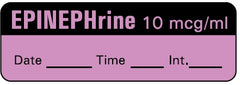 Precision Dynamics Drug Label Barkley® Anesthesia Label EPINEPHrine 10 mcg/mL date_time_int_ Violet 1/2 X 1-1/2 Inch - M-650855-3730 - Roll of 1