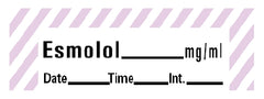 Precision Dynamics Drug Label Barkley® Anesthesia Label Esmolol_mg_mL Date_Time_Int_ White 1/2 X 1-1/2 Inch - M-654029-4517 - Roll of 1