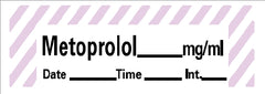 Precision Dynamics Drug Label Barkley® Anesthesia Label Tape Metoprolo_mg/mL Date_Time_Int_ Violet / White 1/2 X 1-1/2 Inch - M-654030-4347 - Roll of 1