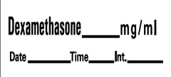 Precision Dynamics Drug Label PDC® Anesthesia Label Dexamethasone _mg/mL Date_Time_Int_ White 1/2 x 1-1/2 Inch - M-678691-2787 - Roll of 1