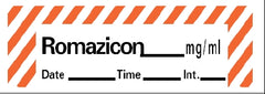 Precision Dynamics Drug Label Barkley® Anesthesia Label Romazicon_mg/mL Date_Time_Int_ Red / White 1/2 x 1-1/2 Inch - M-681664-2374 - Roll of 1