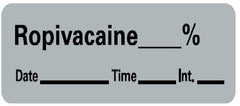 Precision Dynamics Drug Label Barkley® Anesthesia Label Ropivacaine_% Date_Time_Int Gray 1/2 X 1-1/2 Inch - M-707435-1179 - Roll of 1