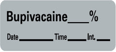 Precision Dynamics Drug Label Barkley® Anesthesia Label Bupivacaine_% Date_Time_Int_ Gray 1/2 X 1-1/2 Inch - M-707436-1609 - Roll of 1