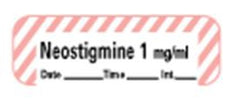 Precision Dynamics Drug Label PDC® Anesthesia Label Neostigmine 1 mg/mL Date_Time_Int_ White 1/2 X 1-1/2 Inch - M-712660-3656 - Roll of 1