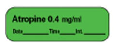 Precision Dynamics Drug Label PDC® Anesthesia Label Atropine0.4 mg/mL Date_Time_Int Green 1/2 X 1-1/2 Inch - M-712662-4319 - Roll of 1