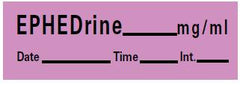 Precision Dynamics Drug Label PDC® Anesthesia Label EPHEDrine_mg/mL Date_Time_In_ Violet 1/2 X 1-1/2 Inch - M-738840-1913 - Roll of 1