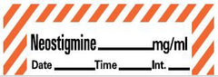 Precision Dynamics Drug Label PDC® Anesthesia Label Neostigmine_mg/mL Date_Time_Int Red / White 1/2 X 1-1/2 Inch - M-738842-3673 - Roll of 1