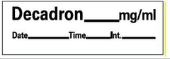 Precision Dynamics Drug Label PDC® Anesthesia Label Decadron_mg/mL Date_Time_Int White 1/2 X 1-1/2 Inch - M-741891-2583 - Roll of 1